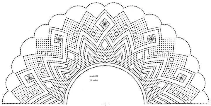Patrón de abanico para encaje de bolillos | Bolillos | Pinterest ...