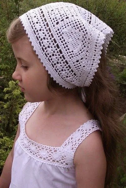 Patrón de Bandana en crochet filet | Crochet y Dos agujas