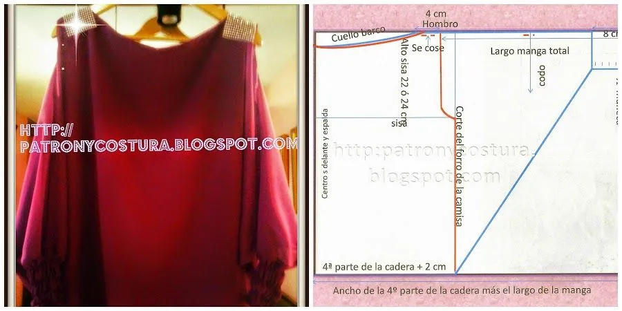 patron blusa manga murcielago | facilisimo.com