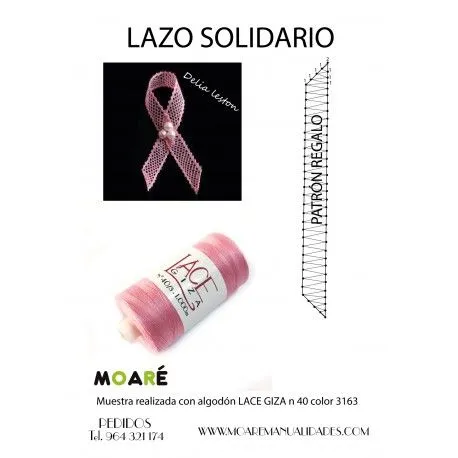PATRÓN BOLILLOS GRATIS LAZO CANCER