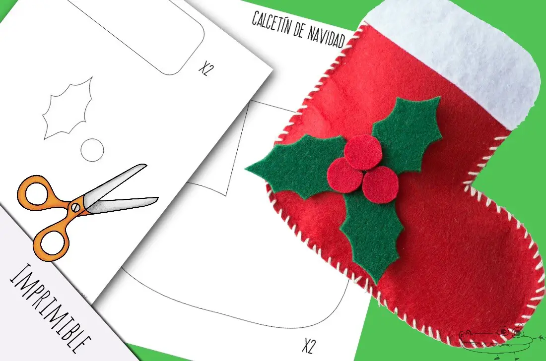 Patron de botas de Navidad -Manualidades Infantiles Patron de botas de Navidad -Manualidades Infantiles