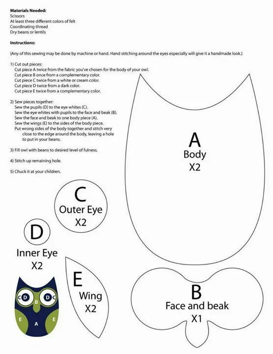 Patron buho | Moldes | Pinterest | Owl