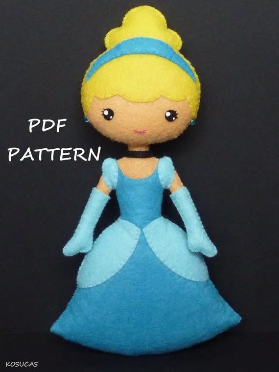 Patrón de costura PDF para hacer fieltro muñeca por Kosucas en Etsy Patrón de costura PDF para hacer fieltro muñeca por Kosucas en Etsy