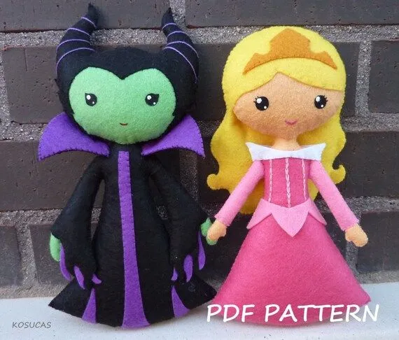 PDF sewing pattern to make a felt doll inspired in por Kosucas PDF sewing pattern to make a felt doll inspired in por Kosucas