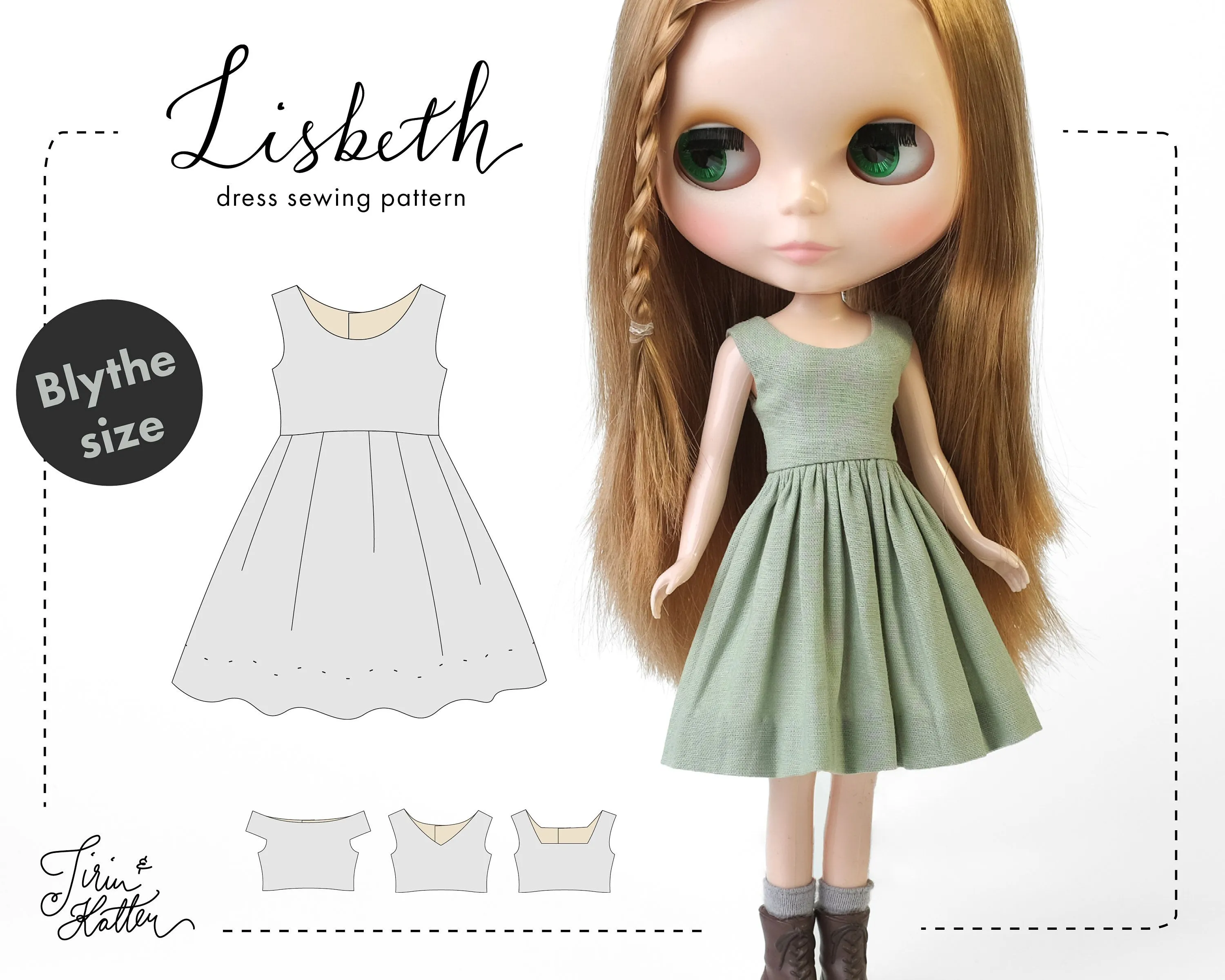 Patrón de costura talla Blythe: Vestido Lisbeth para muñecas. Descargar PDF. - Etsy España Patrón de costura talla Blythe: Vestido Lisbeth para muñecas. Descargar PDF. - Etsy España