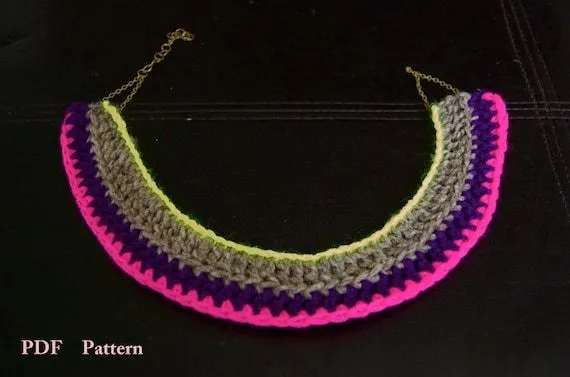 Patron Crochet Collar Neón PDF Patron en por PinkElephantWorkshop Patron Crochet Collar Neón PDF Patron en por PinkElephantWorkshop