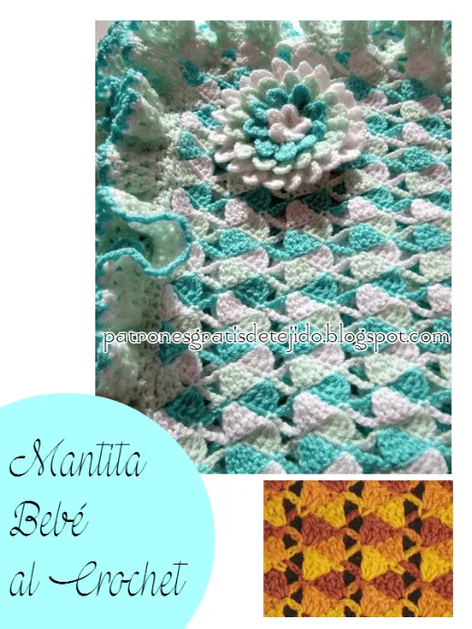 Patrón crochet de punto para manta de cuna | Crochet y Dos agujas Patrón crochet de punto para manta de cuna | Crochet y Dos agujas