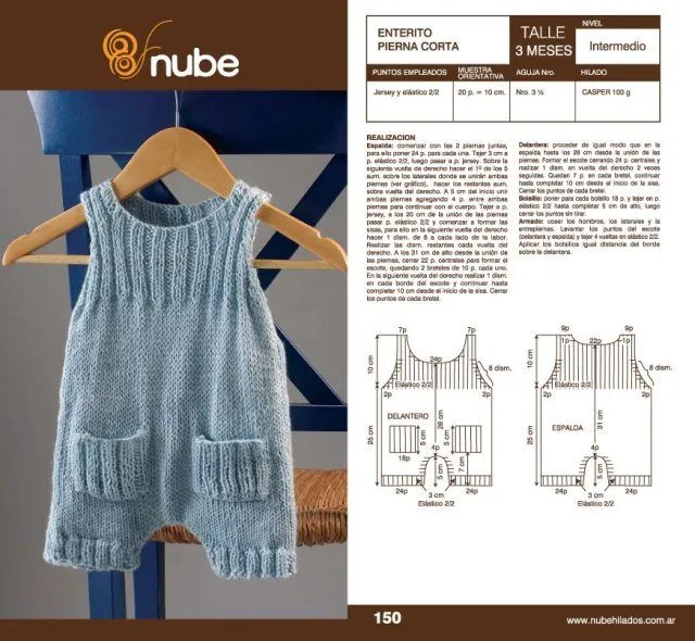 Patron de enterito pierna corta Talla 3 meses | tricot | Pinterest ... Patron de enterito pierna corta Talla 3 meses | tricot | Pinterest ...