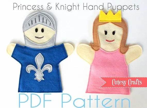 Patrón de fieltro titeres de mano por CutesyCraftsBoutique en Etsy
