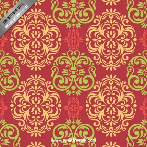 Patrón de fondo damasquinado a color | Descargar Vectores gratis