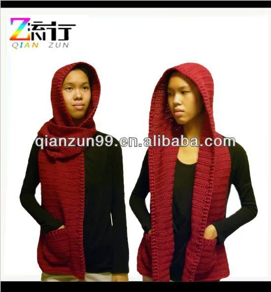 Patrón de ganchillo : con capucha de la bufanda-Otras Bufandas y ...