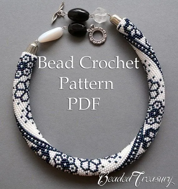 Patrón de ganchillo collar Invierno encaje / por BeadedTreasury Patrón de ganchillo collar Invierno encaje / por BeadedTreasury