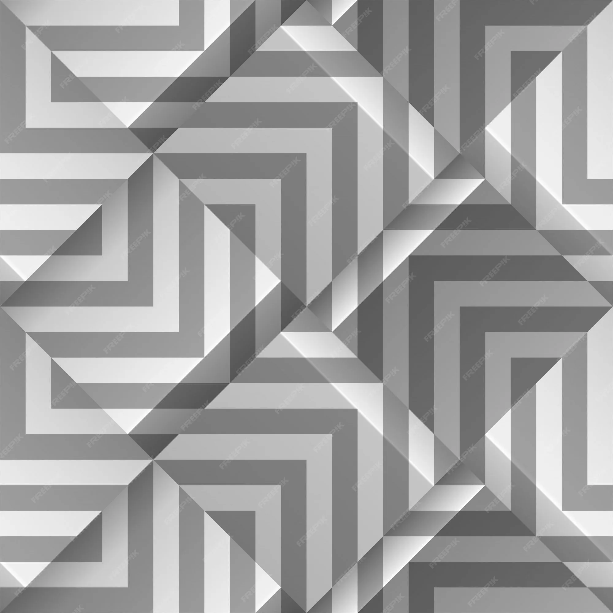 Patrón geométrico transparente gris claro. volumen cubos con tiras. plantilla  para imprimir, fondos de pantalla, tela textil, papel de regalo, fondos.  textura abstracta con efecto de extrusión de volumen. | Vector Premium