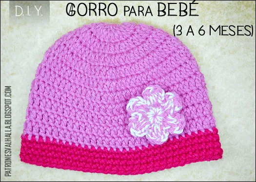 Patrón Gratis: Gorro para bebé a Crochet / 0 a 3 meses (video ...