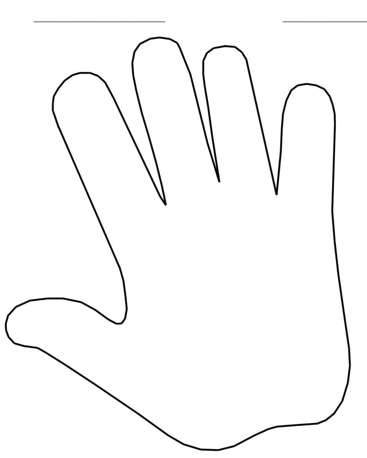 Patrón de mano infantil - Mano para colorear para cortar Patrón de mano infantil - Mano para colorear para cortar