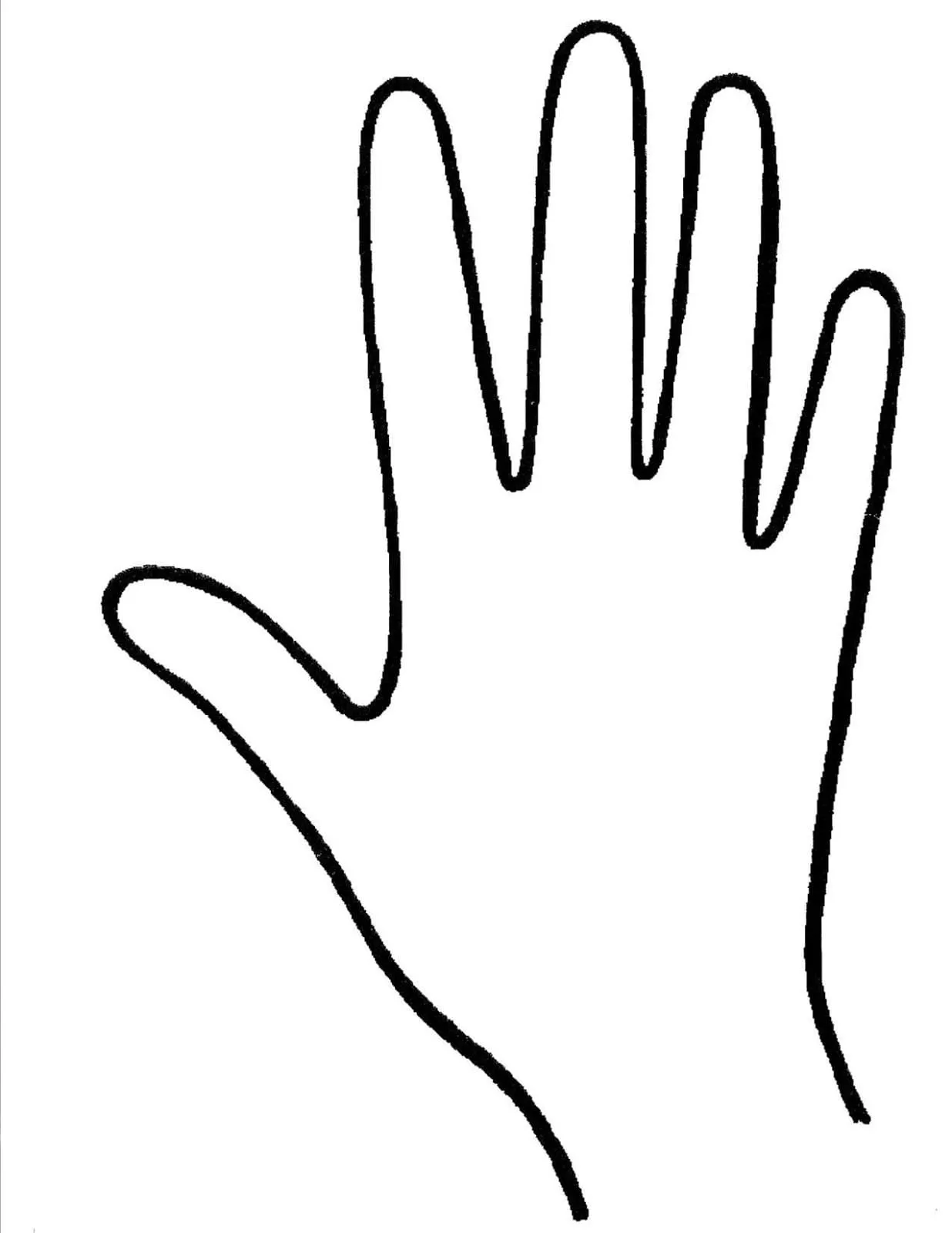 Patrón de mano infantil - Mano para colorear para cortar Patrón de mano infantil - Mano para colorear para cortar