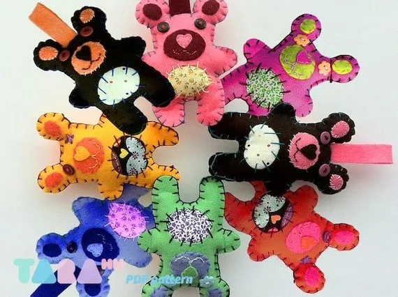 Patrón Oso de Fieltro en Inglés Oso de Tela por TaraHandmade Patrón Oso de Fieltro en Inglés Oso de Tela por TaraHandmade