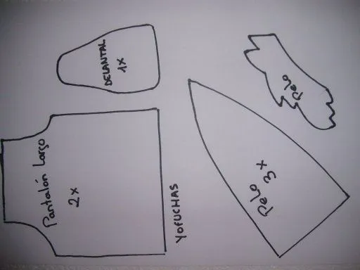 Patron pantalones fofuchas - Imagui