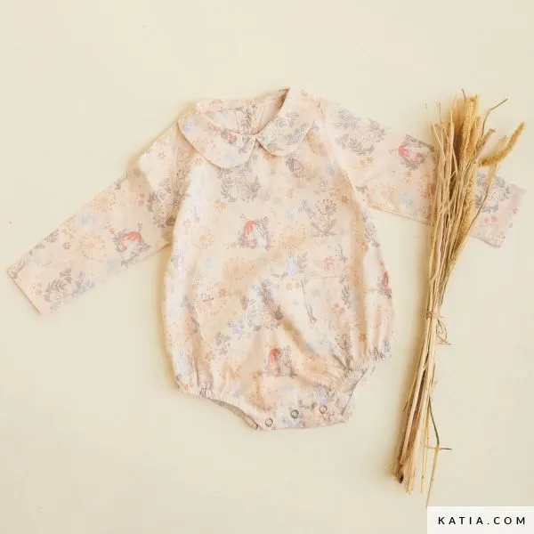 Patrón de Patrón de costura body de bebé con cuello Pet... | Katia.com Patrón de Patrón de costura body de bebé con cuello Pet... | Katia.com