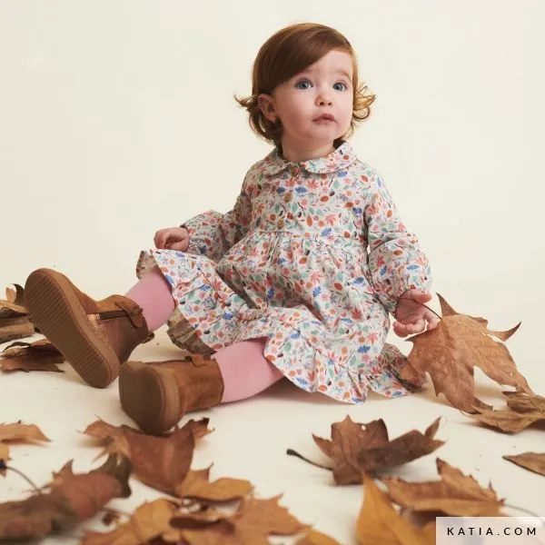 Patrón de Patrón de costura vestido de bebé con cuello... | Katia.com Patrón de Patrón de costura vestido de bebé con cuello... | Katia.com