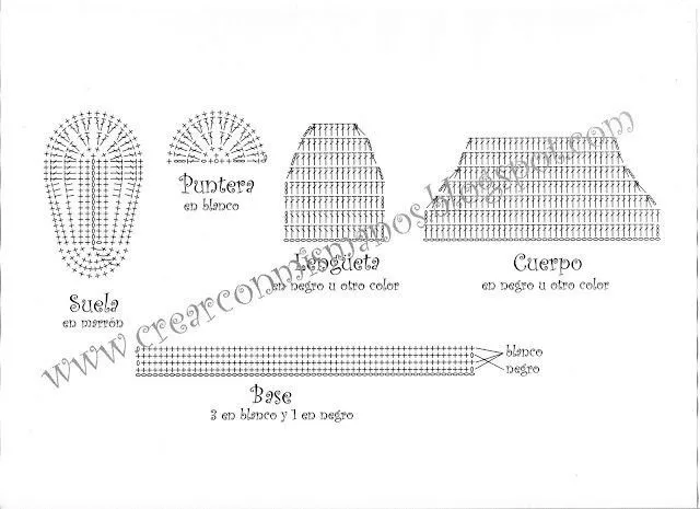 Patrón patuco tipo Converse. | Varios, ganchillo, patrones ...