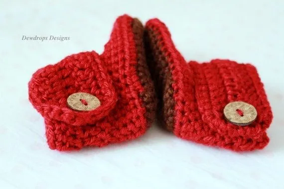 Patrón: Patucos Crochet botines altos del niño por DewdropsDesign Patrón: Patucos Crochet botines altos del niño por DewdropsDesign