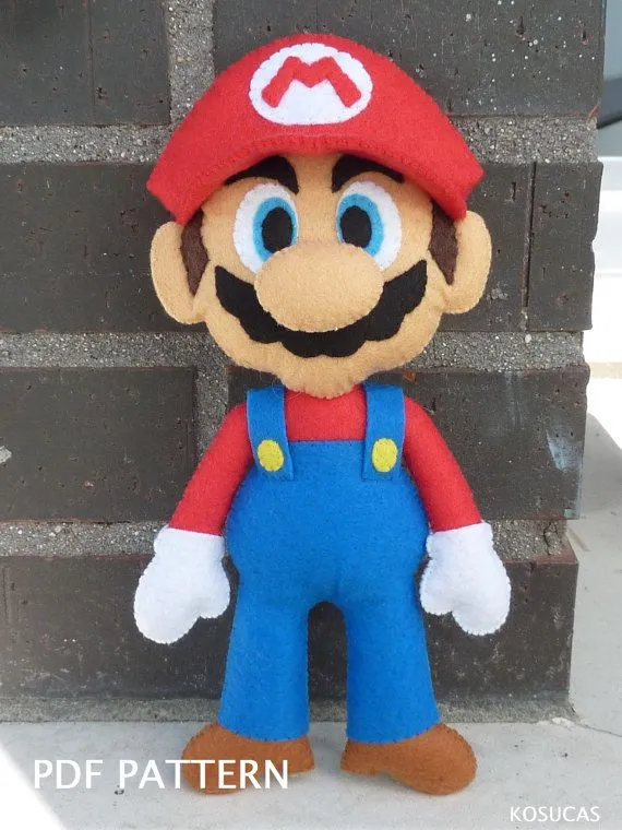 Patrón PDF para hacer un fieltro Mario Bros. Patrón PDF para hacer un fieltro Mario Bros.