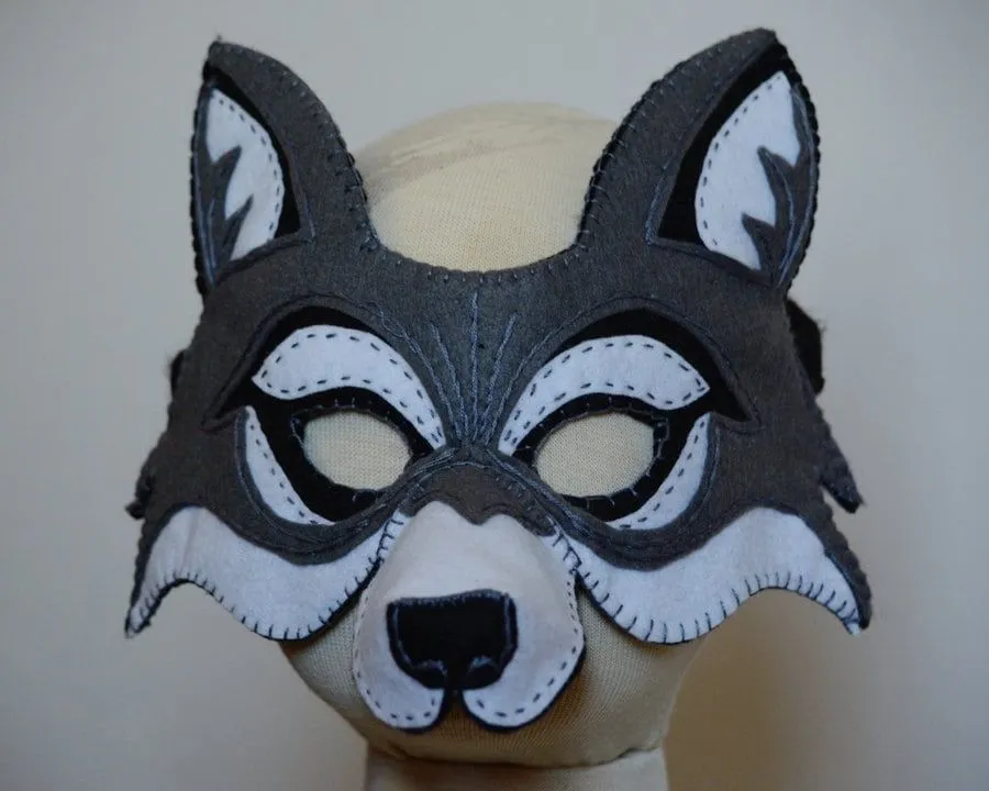 Patrón PDF de máscara de lobo - Etsy España Patrón PDF de máscara de lobo - Etsy España