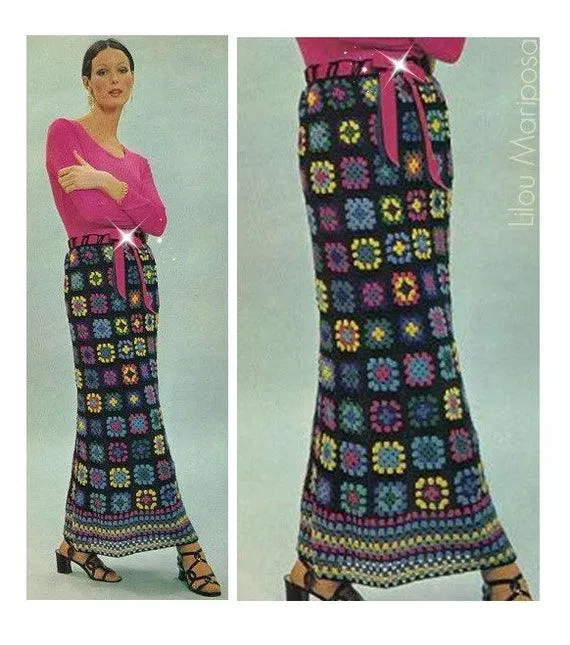 Patron pdf de tejido en crochet falda maxi larga por Liloumariposa Patron pdf de tejido en crochet falda maxi larga por Liloumariposa