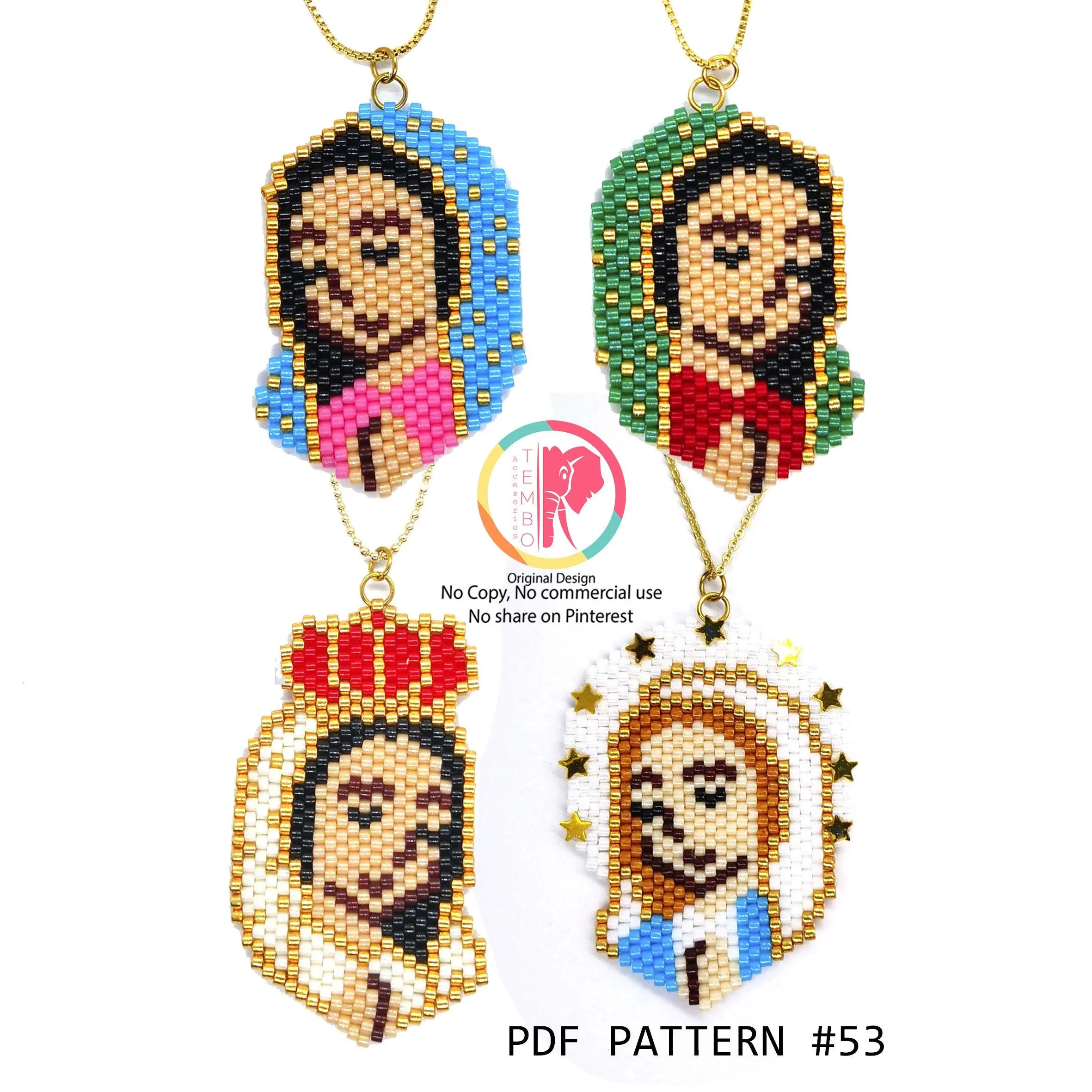 Patrón PDF virgen maria virgen guadalupe collar la milagrosa diagrama  Brickstitch perlas Miyuki delica patrones punto ladrillo - Etsy México