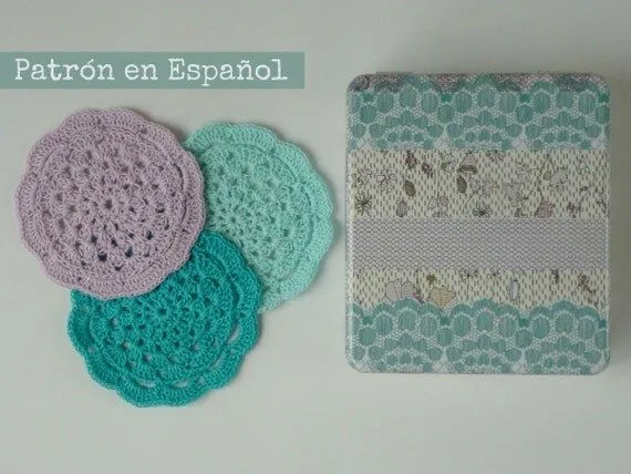 Patrón Posavasos tejidos al crochet Fotos del por TheMagicCorner