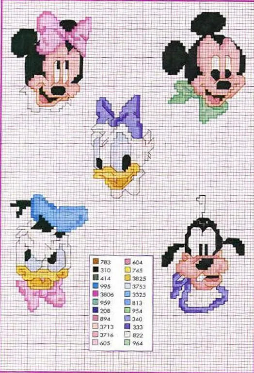 Patron bebés Disney a punto de cruz - Imagui