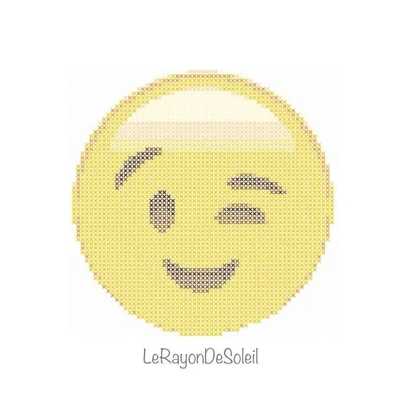Patrón de punto de cruz cara smiley emoticón por LeRayonDeSoleil Patrón de punto de cruz cara smiley emoticón por LeRayonDeSoleil