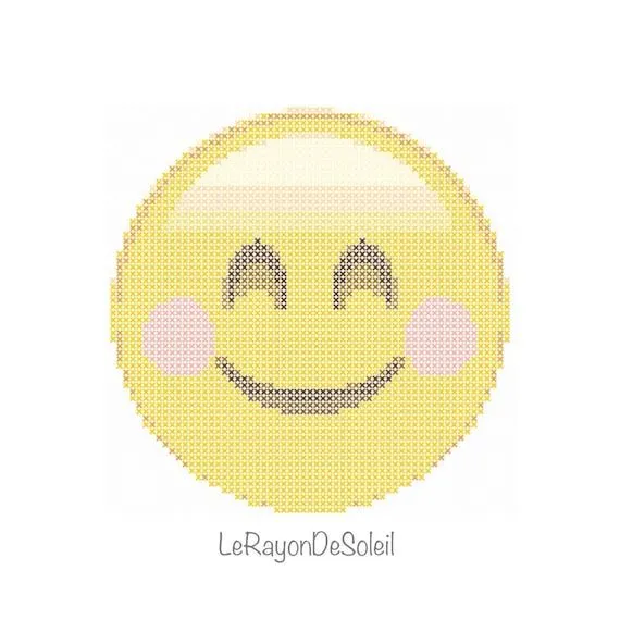 Patrón de punto de cruz cara smiley emoticón por LeRayonDeSoleil Patrón de punto de cruz cara smiley emoticón por LeRayonDeSoleil