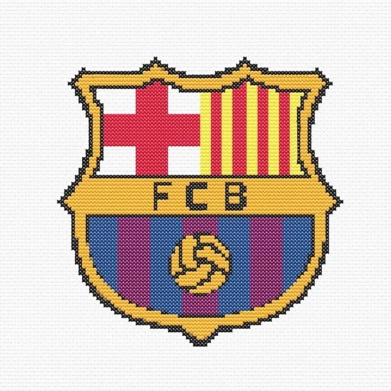 Patrón punto de cruz Escudo Fútbol FC Barcelona Patrón punto de cruz Escudo Fútbol FC Barcelona