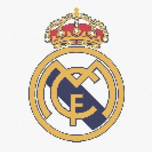 Patrón punto de cruz escudo fútbol Real Madrid Patrón punto de cruz escudo fútbol Real Madrid