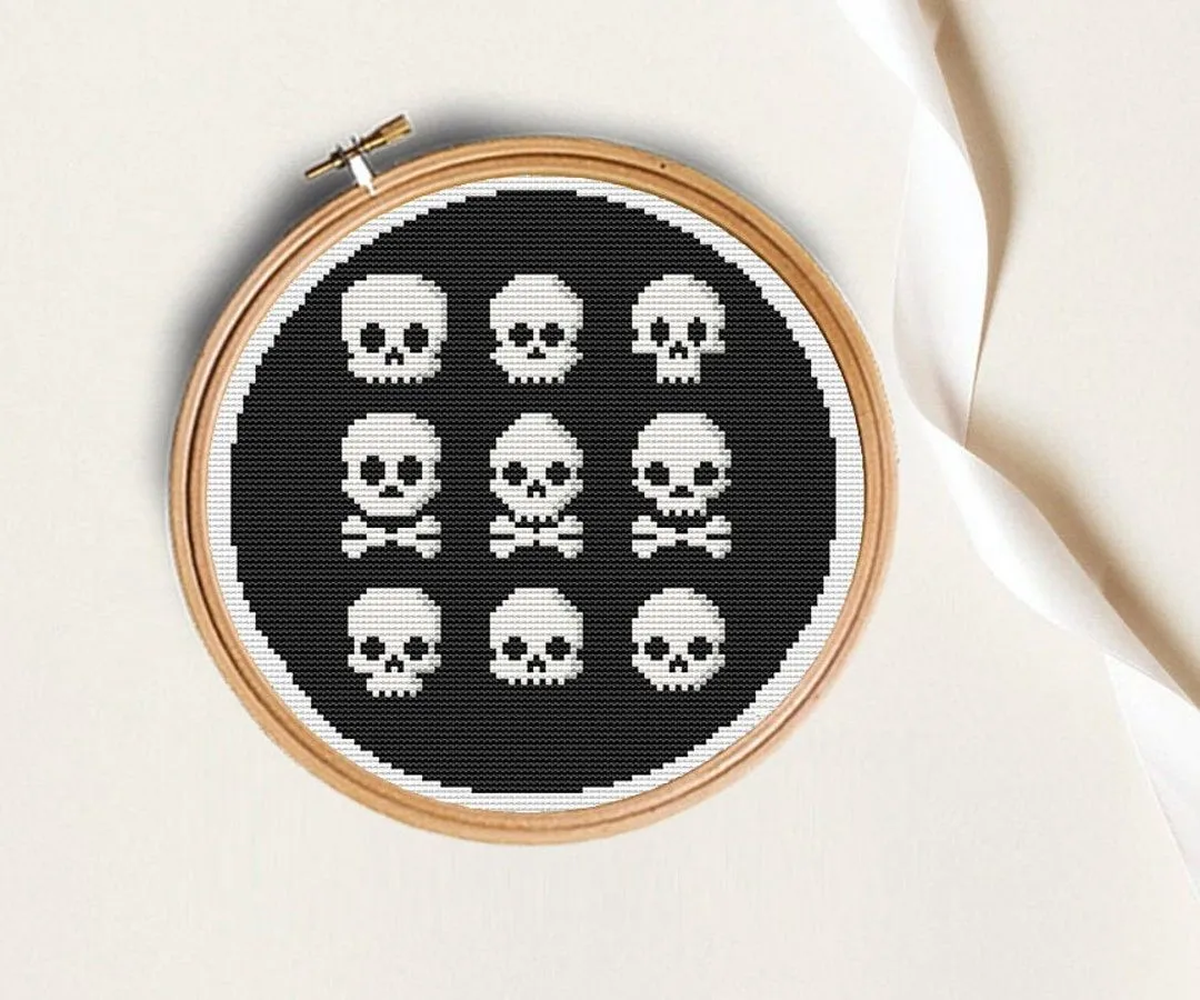 Patrón punto de cruz esqueleto patrón calavera bordado - Etsy México Patrón punto de cruz esqueleto patrón calavera bordado - Etsy México