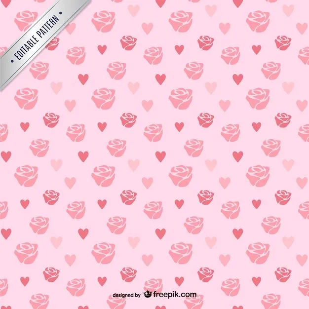 Patrón de rosas y corazones | Descargar Vectores gratis