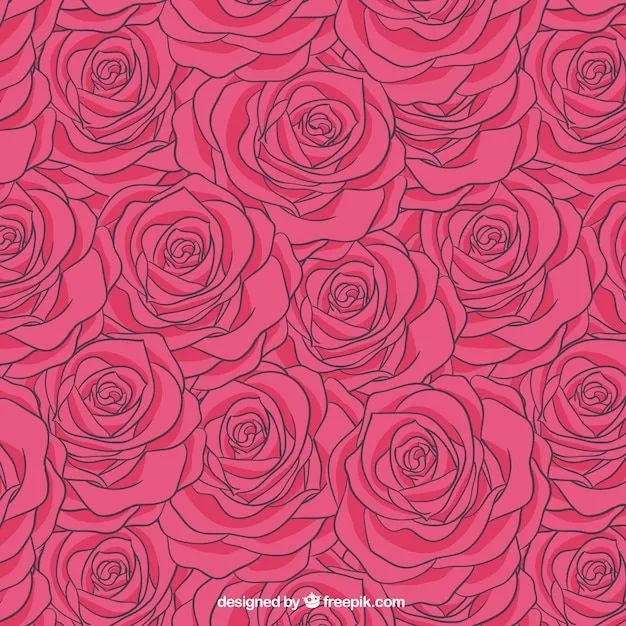 Patrón de rosas en tono rosa fuerte | Descargar Vectores gratis Patrón de rosas en tono rosa fuerte | Descargar Vectores gratis