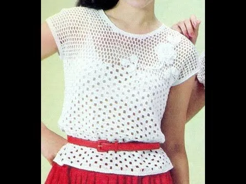 Patrón Para Tejer Blusa Calada Con flores a Crochet | Patrones ... Patrón Para Tejer Blusa Calada Con flores a Crochet | Patrones ...