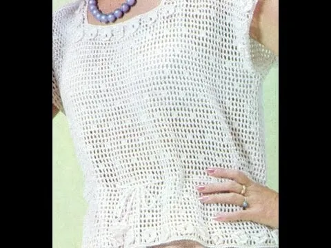 Patrón Para tejer Blusa calada Con Mini Flores a Crochet - YouTube Patrón Para tejer Blusa calada Con Mini Flores a Crochet - YouTube