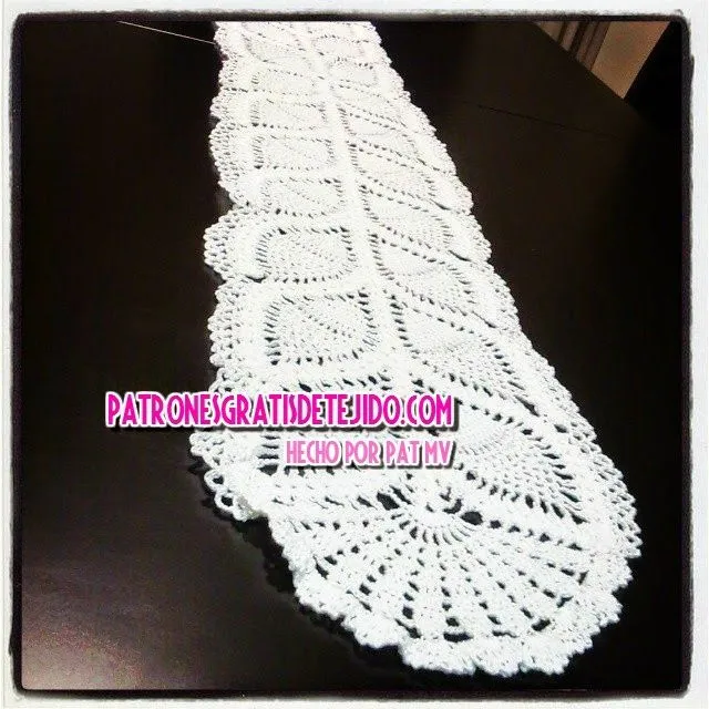 Patron de tejido gratis: Camino de mesa crochet con punto piña ... Patron de tejido gratis: Camino de mesa crochet con punto piña ...