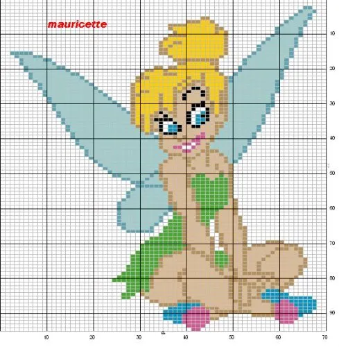 Patron de tinkerbell en punto cruz - Imagui Patron de tinkerbell en punto cruz - Imagui