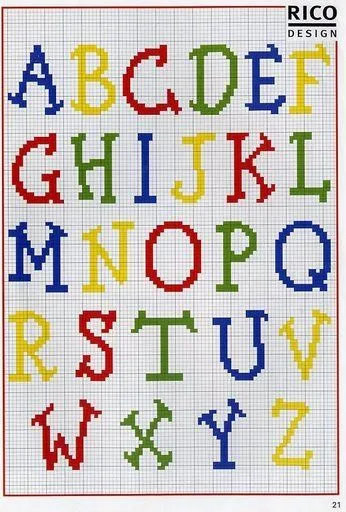 Letras en punto cruz para bordar - Imagui