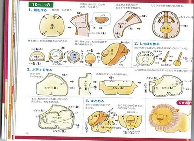 Molde para hacer un leon peluche - Imagui