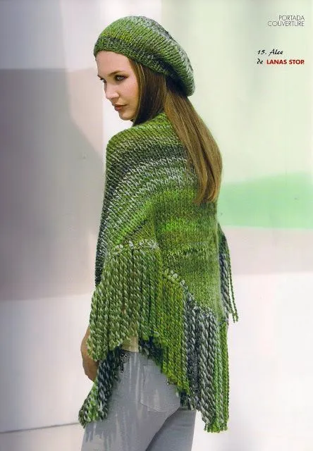 patrones asgaya: CHAL Y GORRO A DOS AGUJAS | Cuellos tejidos ...