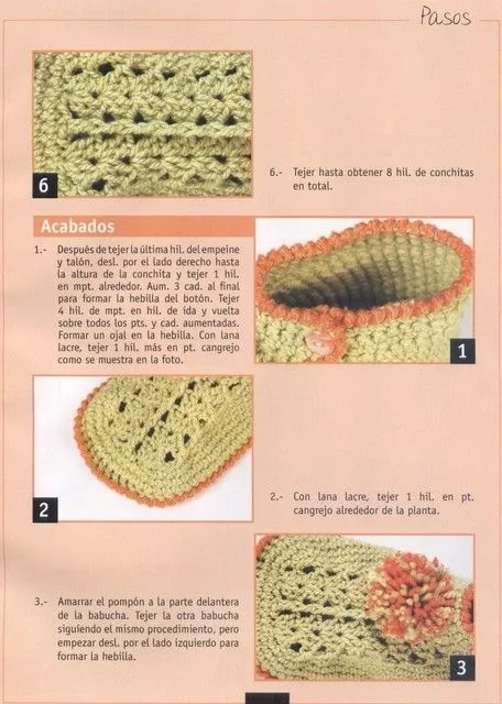 patrones asgaya: PANTUFLAS CROCHET