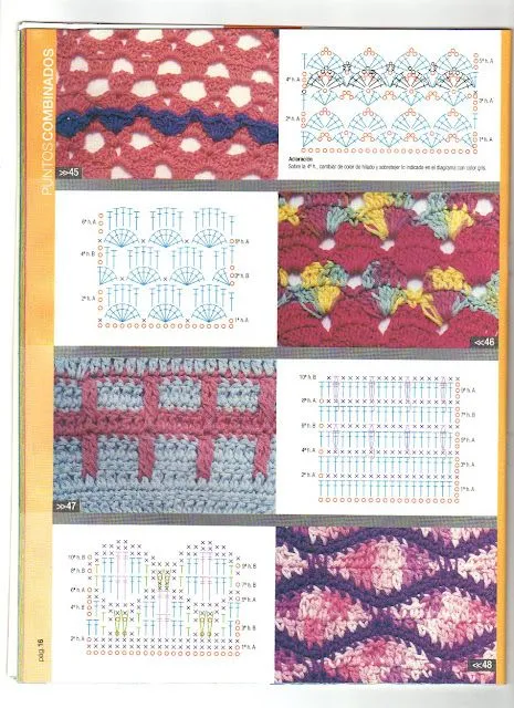 patrones asgaya: PUNTOS COMBINADOS A CROCHET