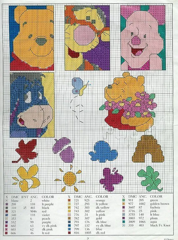 baberos punto de cruz disney | Aprender manualidades es facilisimo.