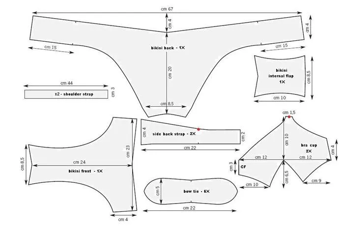 Moldes para ropa interior femenina - Imagui